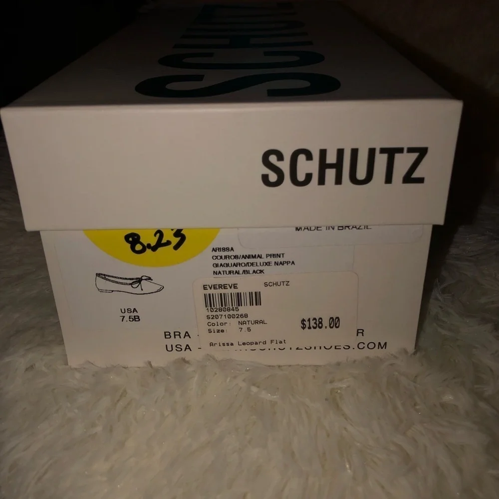 SCHUTZ Animal Print Women's Flats NWT NWB size 7.5